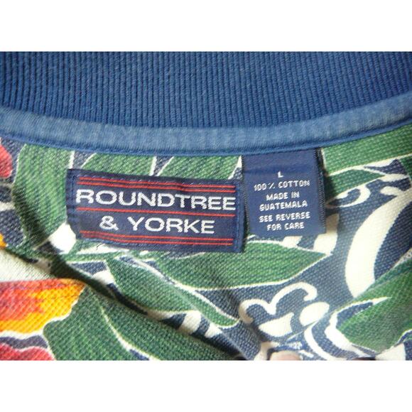 Mens Roundtree & Yorke Hawaii Style Polo Shirt sz L - Picture 5 of 6